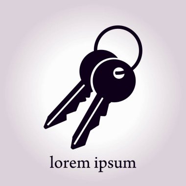 Anahtar simgesi. Kilit erkek. Güvenlik işareti. Düz tasarım stili.