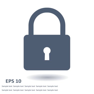 Kilit simgesi. Düz tasarım tarzı. Vektör EPS10.