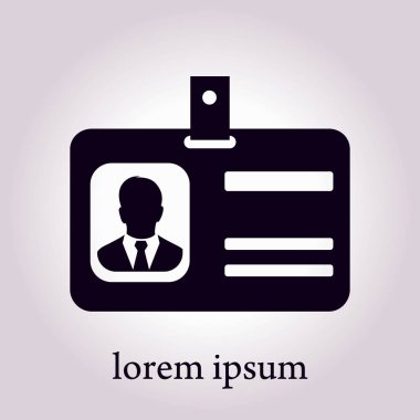 Kimlik kartı simgesi. Düz tasarım stili. EPS 10.