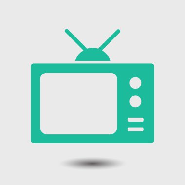TV simgesi. Düz tasarım stili. Vektör Eps 10. 