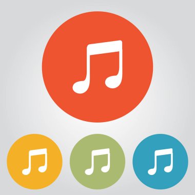 Müzik Not simgesi. Müzik simgesi. Düz tasarım stili.