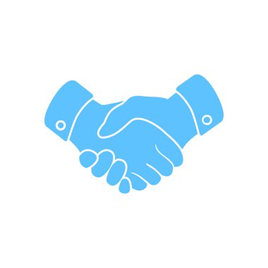 El sıkışma işareti simgesi. Başarılı iş sembolü. Düz tasarım stili.