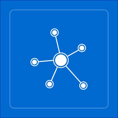 Sosyal ağ tek simge. Küresel teknoloji veya sosyal ağ.