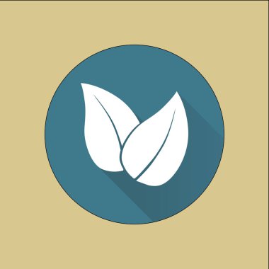 Yaprak simgesi. Taze doğal ürün simgesi. Organik ürün işareti. Düz tasarım stili.