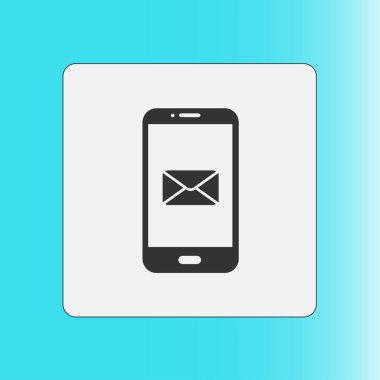 Akıllı telefon e- postası veya SMS simgesi. Mobil posta imzası simgesi.