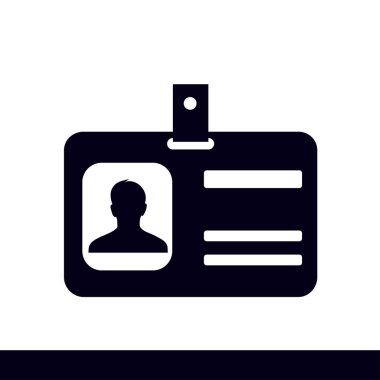 Kimlik kartı simgesi. Düz tasarım stili. EPS 10.