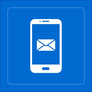 Akıllı telefon e- postası veya SMS simgesi. Mobil posta imzası simgesi.