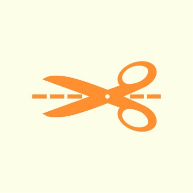 Makas ile kesme hatları simgesi.