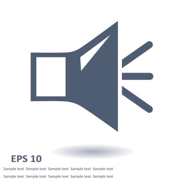 Hoparlör simgesi. Hoparlör ses işareti simgesi. Sembol ses. Düz tasarım stili. Vektör Eps 10.