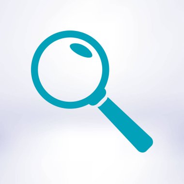 Büyüteç simgesi. Arama düğmesi. Büyüteç Camı. Düz tasarım stili. 