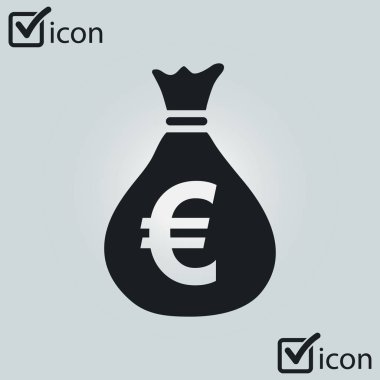 Euro para birimi simgesini EUR'dir. Düz tasarım stili. 
