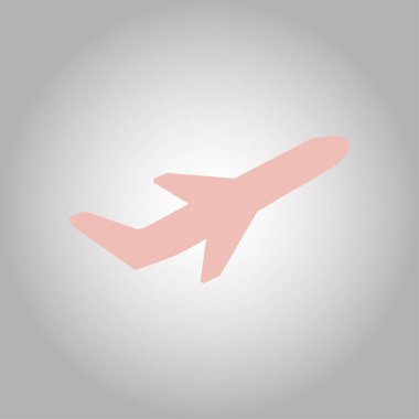 Uçak uçuş biletleri hava sinek seyahat kalkış siluet öğesi. Uçak sembolü. Seyahat etmek simge. Düz tasarım. EPS 10.