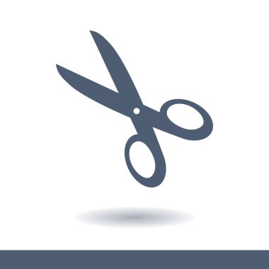 Makas simgesi. Mark burayı kes. Düz tasarım.