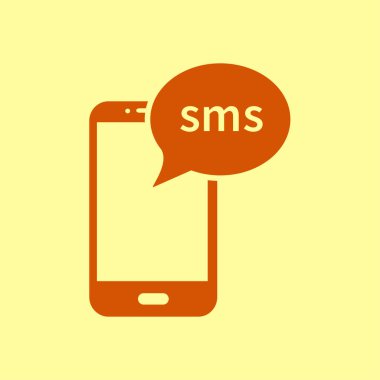 Akıllı telefon e- postası veya SMS simgesi. Mobil posta imzası simgesi.