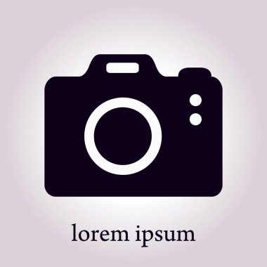 Fotoğraf makinesi simgesi. DSLR kamera simgesi. Dijital kamera. Düz tasarım biçimi. 