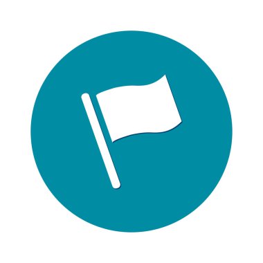 Bayrak simgesi. Yer belirleyici sembol. Düz tasarım biçimi.