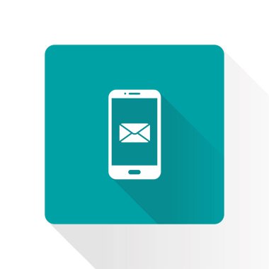 Akıllı telefon e- postası veya SMS simgesi. Mobil posta imzası simgesi.