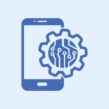 Teknolojik aygıt elektronik devre. Teknoloji düzeni kare simgesi. 