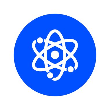 Atom işareti simgesi. Atom bölümü simgesi. Düz tasarım stili.