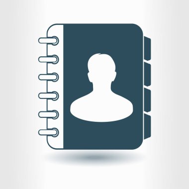 Adres Defteri simgesini. Düz tasarım stili. Eps10.