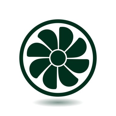 Egzoz vantilatörü simgesi. Havalandırma sembolü.