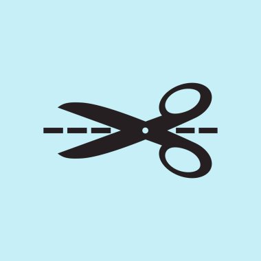 Makas ile kesme hatları simgesi.