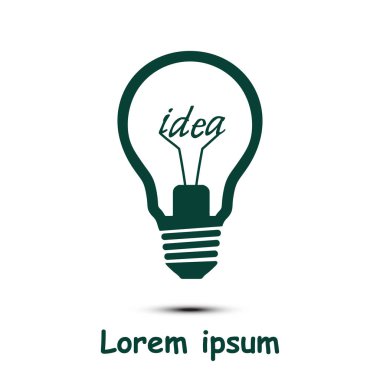 ışık lamba işareti simgesi. fikir sembolü.