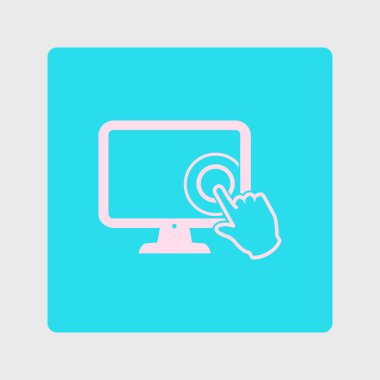 Ekran monitör simgeye dokunun. El işaretçi simgesi.