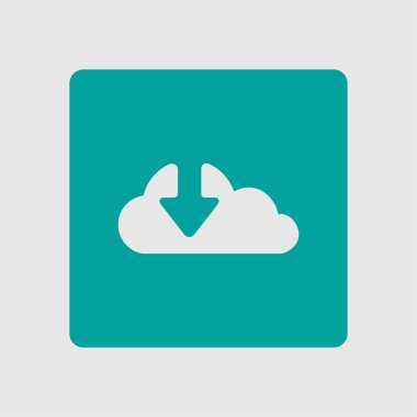 Bulut simgesinden indirin. Düğme yükleyin. Yük sembolü.