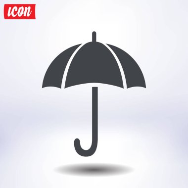 Şemsiye simgesi. Yağmur koruma sembolü. Düz tasarım biçimi. 