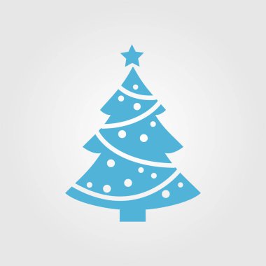 Noel Ağacı düz simgesi, vektör illüstrasyonu