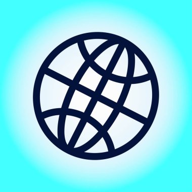 Küre simgesi. Düz tasarım.