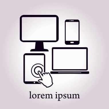 Elektronik Cihazlar. Akıllı telefon bilgisayar tablet netbook simbol.