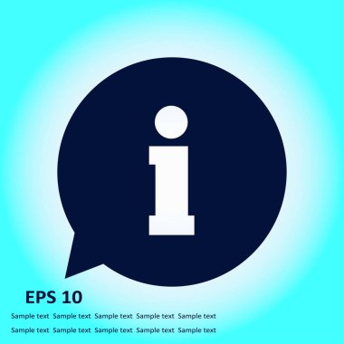 Bilgi işareti simgesi. Bilgi: konuşma balonu sembolü, vektör çizim 