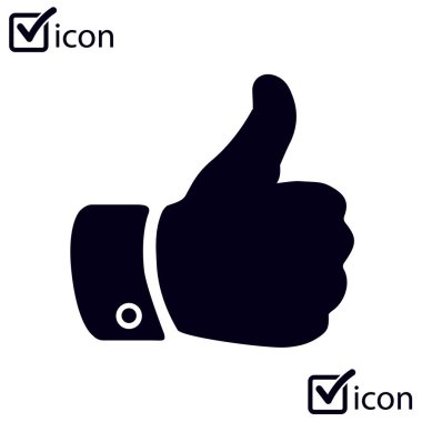 Simge gibi. El parmak tabela. Sembol başparmak. Düz tasarım stili. 