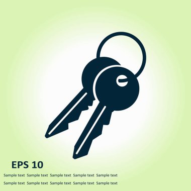 Anahtar simgesi. Kilit erkek. Güvenlik işareti. Düz tasarım stili.