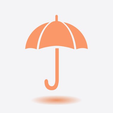 Şemsiye simgesi. Yağmur koruma sembolü. Düz tasarım biçimi. 