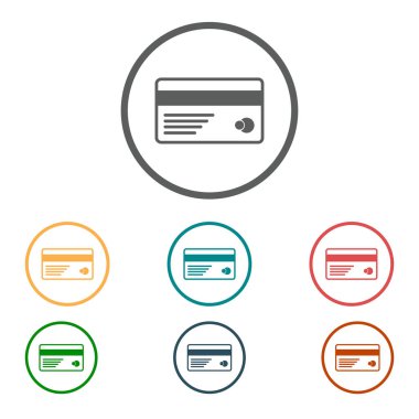 Vektör kredi kartı simgesi. Düz tasarım stili. EPS 10.