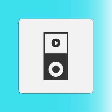 taşınabilir kitle iletişim araçları oyuncu simgesi. düz tasarım stili. vektör eps 10.