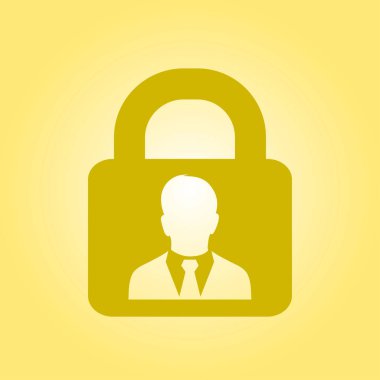 Kullanıcı oturum açma kimlik doğrulama simgesi. Düz tasarım stili. Vektör Eps10.