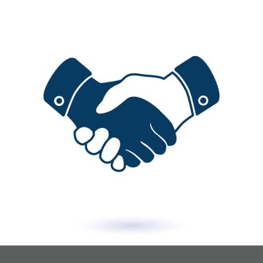 El sıkışma işareti simgesi. Başarılı iş sembolü. Düz tasarım stili.