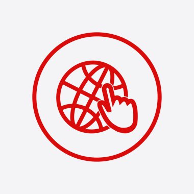 Küre simgesi. Düz tasarım.