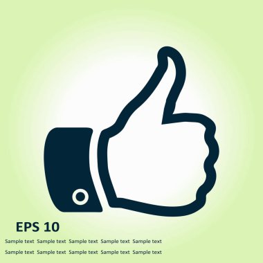 Simge gibi. El parmak tabela. Sembol başparmak. Düz tasarım stili. 