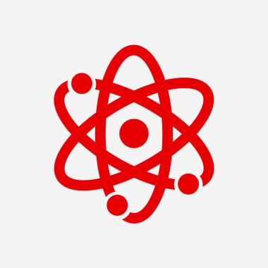 Atom işareti simbol. Atom parçası simgesi.