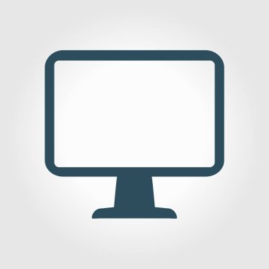 bilgisayar ekran işareti simgesi. Monitör simgesi. Düz tasarım stili.