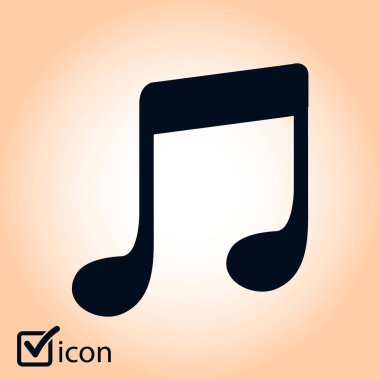 Müzik Not simgesi. Müzik simgesi. Düz tasarım stili.