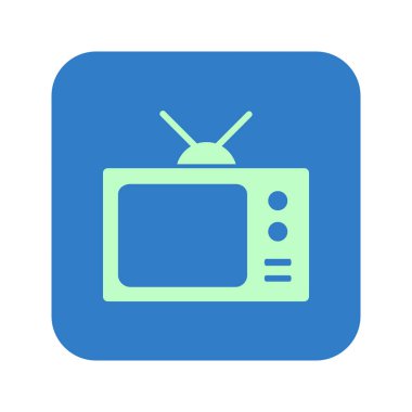 TV simgesi. Düz tasarım stili. Vektör Eps 10. 
