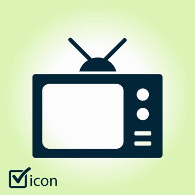 TV simgesi. Düz tasarım stili. Vektör Eps 10. 
