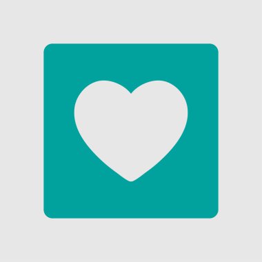 Sevgililer günü, düz kalp simgesi, vektör çizim 