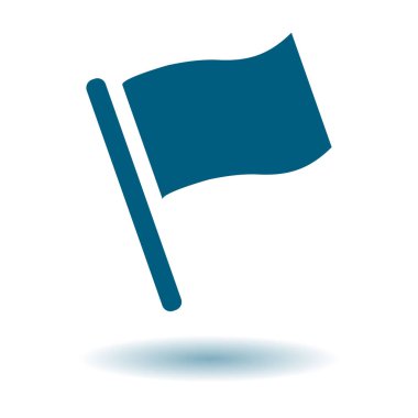 Bayrak simgesi. Yer belirleyici sembol. Düz tasarım biçimi.